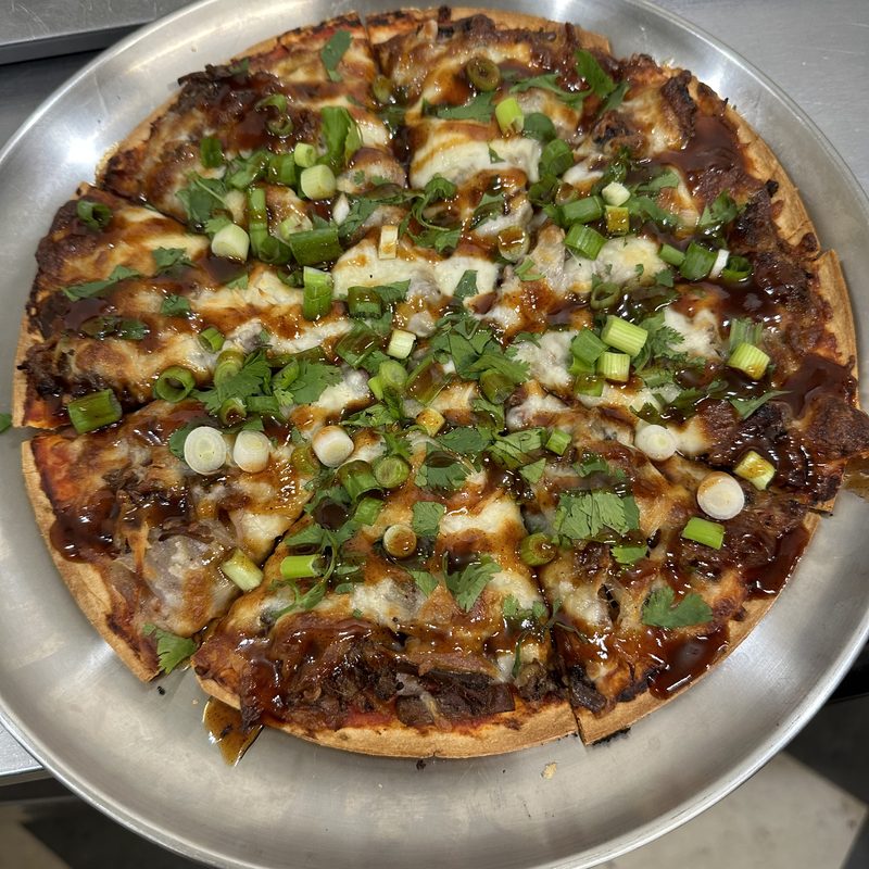BBQ pizza at Benola's